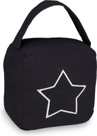 Zwarte deurstopper zak ster - 18,5 x 14 x 10 cm - met handvat