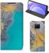 B2Ctelecom Hoesje Xiaomi Mi 10T Lite - Marble Blue Gold - Book Case