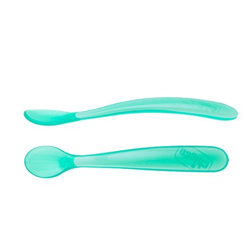Chicco Duplo Soft Blue Silicone Spoon 6m+ 2 Units