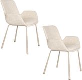 Zuiver Brit Eetkamerstoelen Armleuning Beige - Set van 2