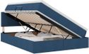 vidaXL lit de rangement avec matelas et tête de lit bleu 140 x 200 cm velours
