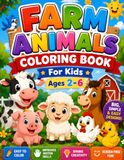 Farm Animals Coloring Book for Kids Ages 2-6