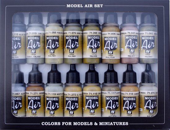 Vallejo Model Air German Colors WWII Europe & Africa - 16 Colors - 17ml - 71208