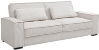Vente-unique FINORO beige ribfluweel 3-zits slaapbank