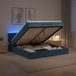 Maison Exclusive Lit Ottoman avec matelas et éclairage LED, bleu foncé, 140 x 200 cm, revêtement en velours