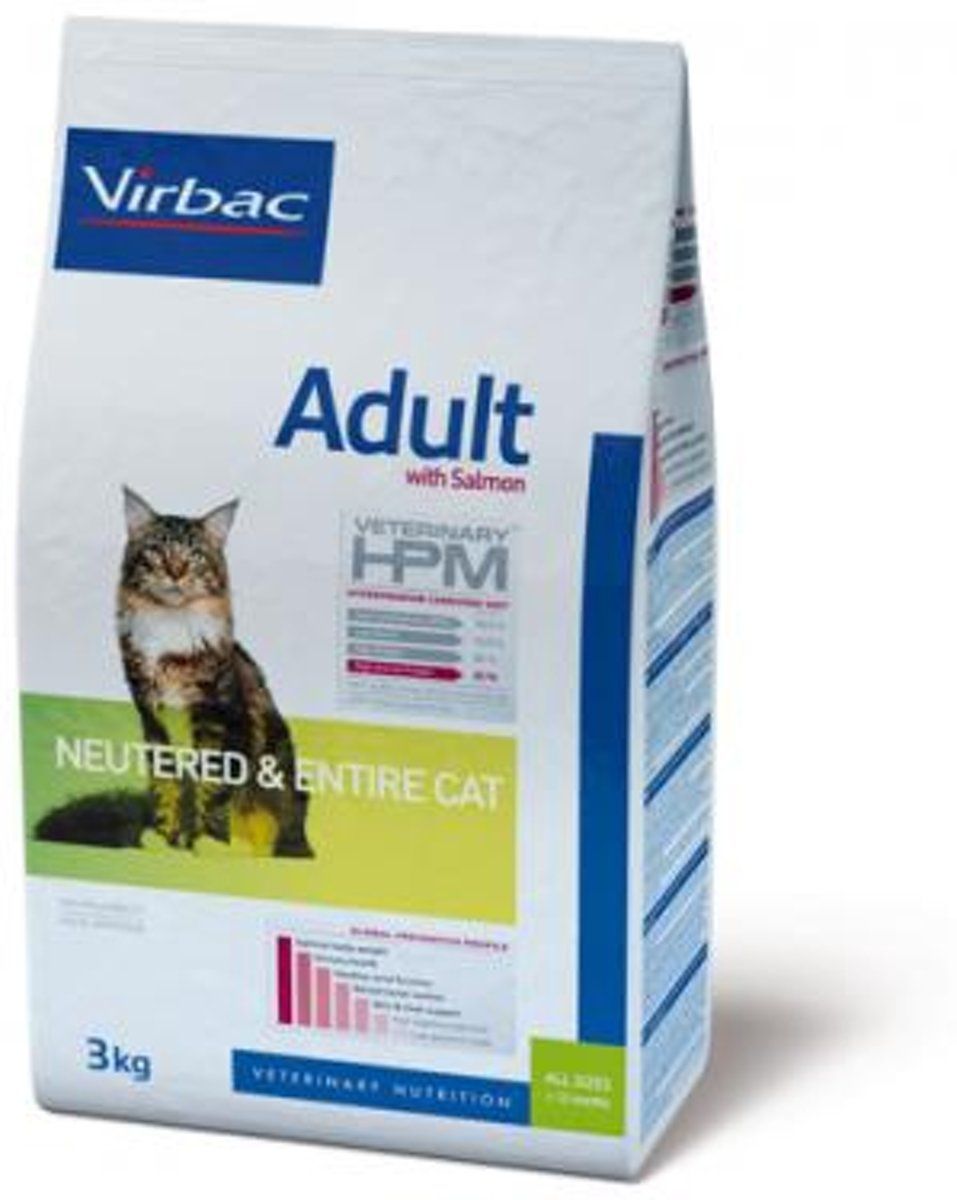 VIRBAC HPM adult cat neutered/entire salmon 3KG