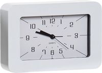 Item International Items Wekker/alarmklok Lausanne - wit - kunststof - 18 x 12 cm - met snooze knop