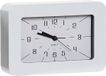 Item International Items Wekker/alarmklok Lausanne - wit - kunststof - 18 x 12 cm - met snooze knop