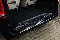 Zwart Avisa Zwart RVS Achterbumperprotector passend voor Mercedes Vito / V-Klasse 2014- 'Ribs'