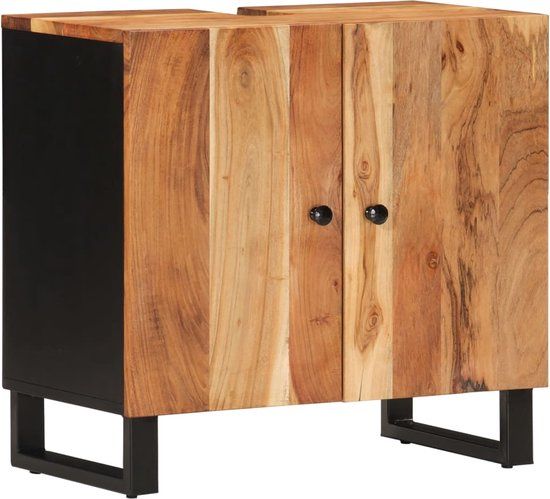 vidaXL Wastafelkast - 62x33x58 cm - Massief Acaciahout en Bewerkt Hout