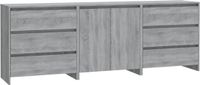 vidaXL - 3-st-Dressoirs - bewerkt - hout - grijs - sonoma - eikenkleurig