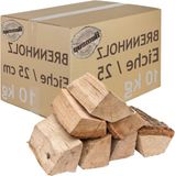 Merkloos / Sans marque Haardhout Eiken - Brandhout Houtblokken - Open Haard Stoken - Kamergedroogd - 10 kg - Bruin