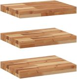vidaXL Zwevende Wandschappen - 3 stuks - Acaciahout - Olie-afwerking - 40x30x4 cm