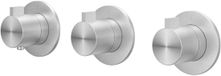 IVY Tribe Afbouwdeel Inbouwthermostaat met 2 Stopkranen Symmetry met Ronde Rozetten - Geborsteld RVS 316
