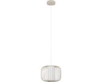 EGLO Terrarosa Hanglamp - E27 - Ø 28,5 cm - Zand|Wit - Staal|Textiel