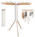 Étendage à linge pliable, 16 bras en bois, 48 emplacements de suspension, 121 cm, blanc