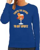 Bellatio Decorations Apres ski sweater dames - aperol to my spritz - blauw - apres ski/wintersport M