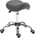 HOMCOM Rolkruk hoogteverstelbaar zadelkruk 49-61 cm wit