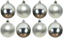 Decoris Kerstballen - 8x st - zilver - 10 cm - kunststof