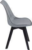 Happy Garden Set van 4 NORA fluwelen stoelen met kussen, grijs