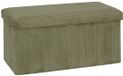 Atmosphera Hocker / Poef Ribcord - opvouwbaar - groen - Polyester - 76 x 38 cm