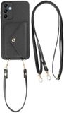 Selected by GSMpunt.nl Litchi PU Leer Hoes met Pasjeshouder en Koord Geschikt voor de Samsung Galaxy A37 | Wallet | Litchi Kunstleer en Stevig TPU | Zwart