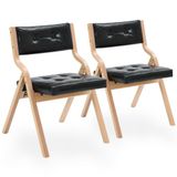 SEEDWAVE Set van 2 gevoerde klapstoelen van hout