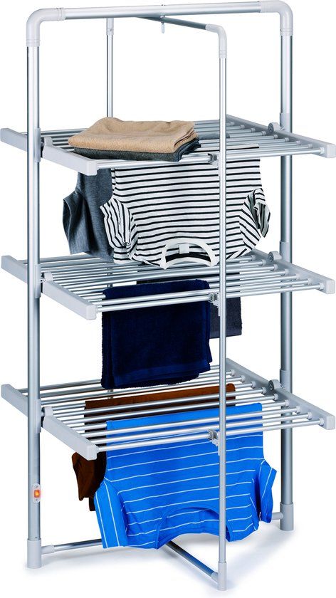 Dirt Devil Elektrisch Droogrek met Verwarming - Droogtoren 21m Droogruimte - Aluminium