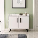 Homemania multifunctioneel meubel, melamine, zwart, wit, 90 x 35 x 77 cm
