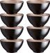 Luminarc Kommetjes/soepkommen/schaaltjes voor dessert/ontbijt - 8x - Glas - D13 x 6 cm - zwart
