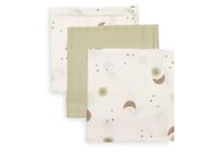 Jollein Hydrofiel Monddoekje - 31x31cm - Over the Moon - 3 Stuks