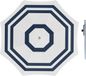 Merkloos Parasol - Wit/blauw - D180 cm - incl. draagtas - parasolharing - 49 cm
