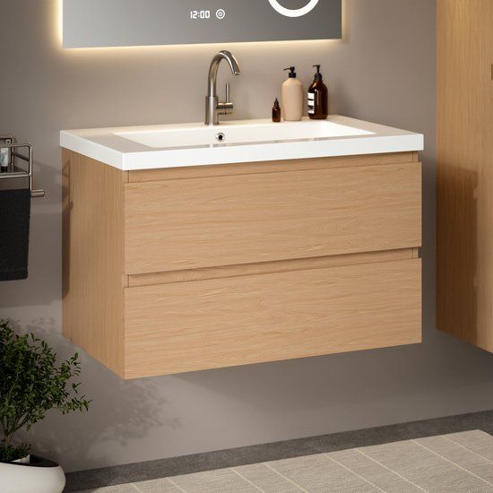 Mirlux Badkamermeubel Licht Eiken 80 cm
