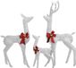 vidaXL Kerstversiering rendierfamilie 201 LED's wit en zilverkleurig