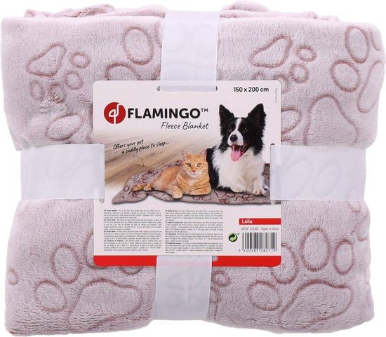 Flamingo Lalia - Fleece Deken Oudroze Poot 150x200cm