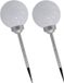 Gerimport Gerim Set van 4 Solar Tuinlampen - Grote Bol - 56cm - Zilver