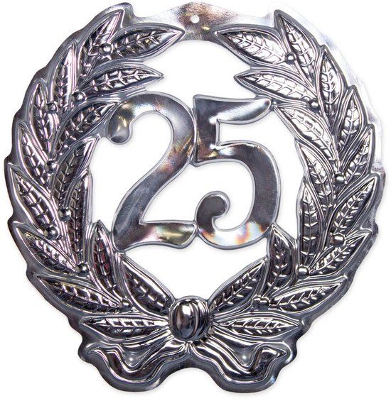 Folat Party Products Folat 25 Jaar Zilveren 3D Deurschild
