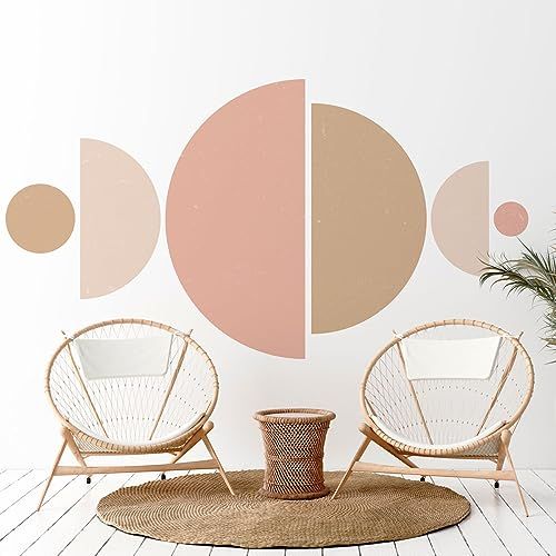 Ambiance Sticker Vliesbehang - ABSTRAIT DESIGN Half Cirkels - 110 x 90 cm