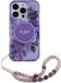 Guess IML Flowers Case met beads strap geschikt voor iPhone 16 Pro Max - Paars
