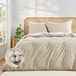 Beige Literie 155x220 cm van 100% Voorgewassen Katoen
