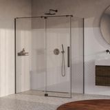 Brauer Stellar - Douchecabine met Draaideur - Helder Glas - 160x90x200 cm - Omkeerbaar - incl. Glascoating - PVD Gunmetal Geborsteld