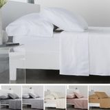 Luxe parure de lit en satin 180 cm Blanc