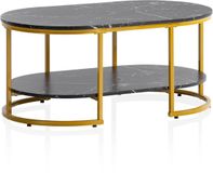 Wohnling Salontafel Zwart Marmerlook 100x60 cm