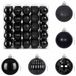 vidaXL Kerstballenset - 75 stuks - Zwart - 6 cm - Polystyreen