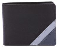 Lancetti Portefeuille homme cuir véritable noir avec détails bleu Black B UNICA 9x11x2.5 cm