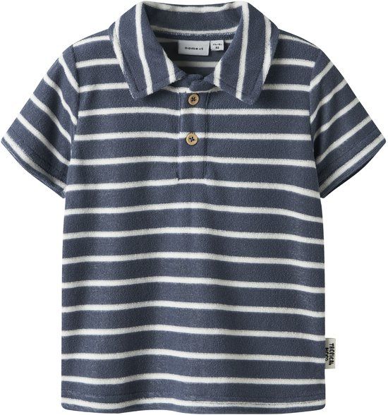 NAME IT - NMMFINTI SS NREG TERRY POLO BOX - Jongens - Sweaters - Maat 122/128 - Vintage Indigo