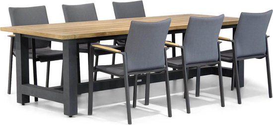Lifestyle Garden Furniture Lifestyle Brandon/San Francisco 7-delige dining tuinset - 6 zitplaatsen - Grijs-antraciet