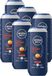 NIVEA MEN Sport Douchegel Mannen - 3-in-1 Shower Gel Met Limoengeur - Shampoo - Voordeelverpakking - 6 x 250 ml