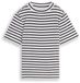 Tom Tailor - Cropped T-shirt met streepmotief - Maat 128 - dark blue white thin stripe