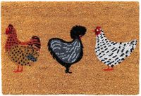 Merkloos Relaxdays Deurmat Kokos Kippen 60x40 cm Antislip